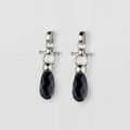 Droplette - Black Onyx Horse Bit Equestrian Earring in Silver