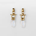 Droplette - Moonstone Horse Bit Equestrian Earring in Gold