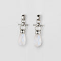 Droplette - Moonstone Horse Bit Equestrian Earring in Silver