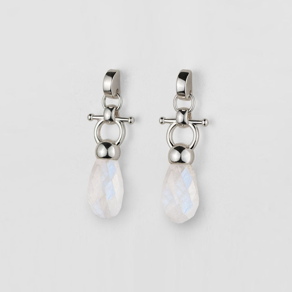 Droplette - Moonstone Equestrian Horse Bit Necklace in Silver