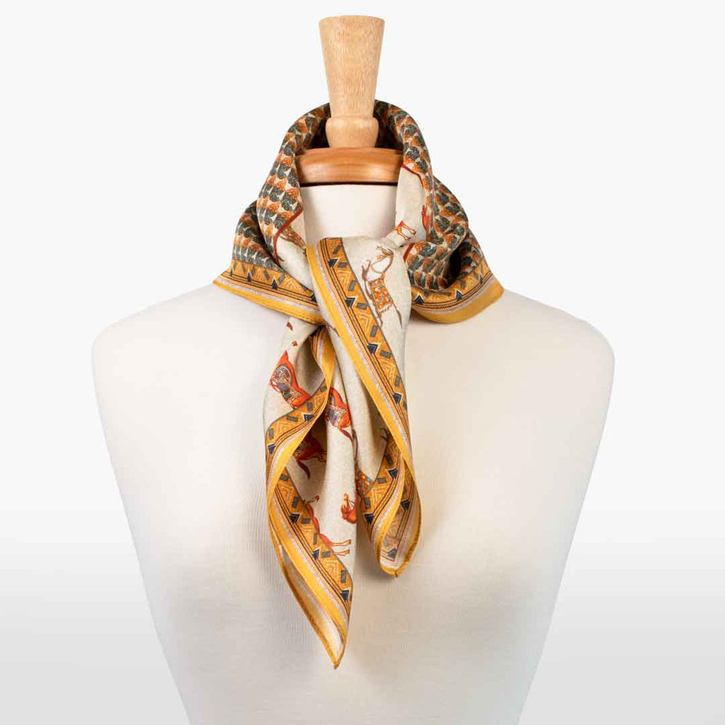 Empire - Stylized Equestrian Scarf in Apricot