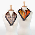 Helena - Stylized Equestrian Scarf in Bold Amber & Tangerine