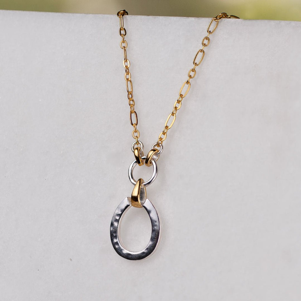 Equinox - Two Tone Equestrian Horseshoe Necklace