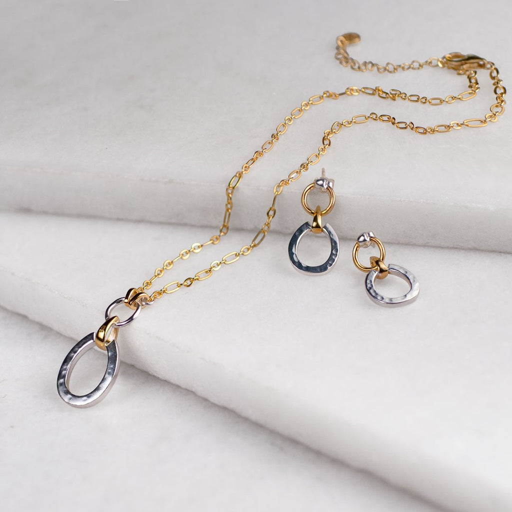 Equinox - Two Tone Equestrian Horseshoe Necklace