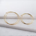 Hammered Hoops - Infinity Clasp Round Earring 14K Gold Vermeil