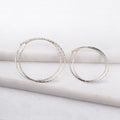 Hammered Hoops - Infinity Clasp Round Shape Sterling Silver Earring