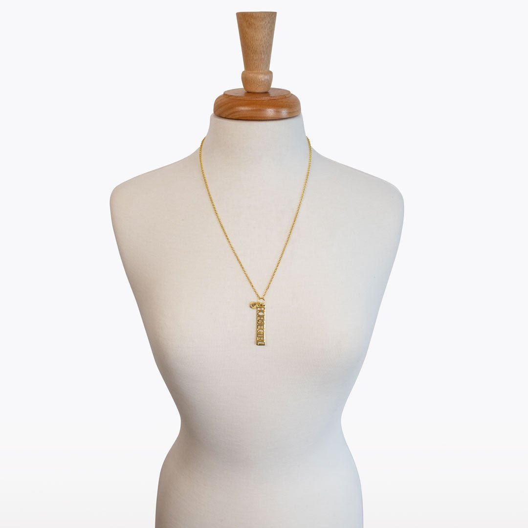 Horse Girl - Equestrian Dog Tag Necklace in Gold