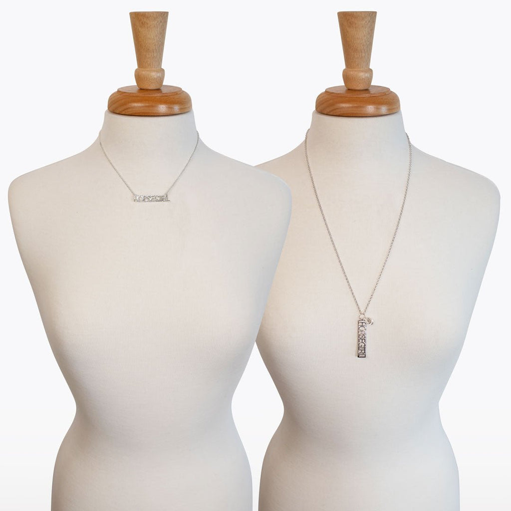Horse Girl - Equestrian Dog Tag Necklace in Silver