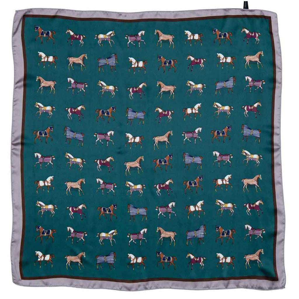 Hunt Club - Stylized Equestrian Scarf in Deep Teal