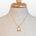 Keepsake - Moonstone Equestrian Riding Stirrup Necklace in Gold