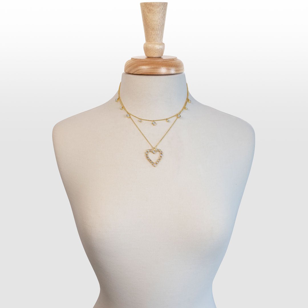 Keepsake - Moonstone Heart Necklace in Gold