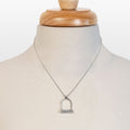 Keepsake - Moonstone Equestrian Riding Stirrup Necklace in Silver