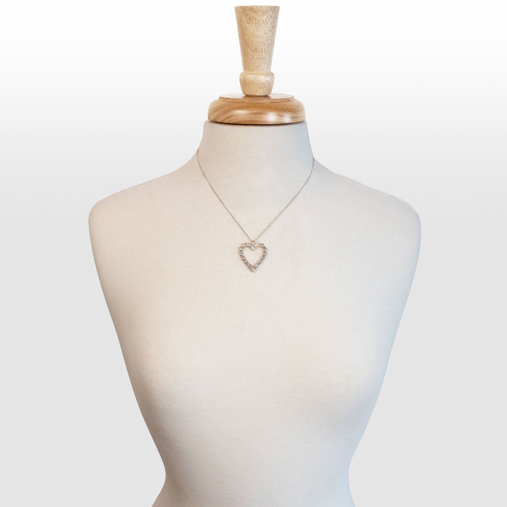 Keepsake - Moonstone Heart Necklace in Silver