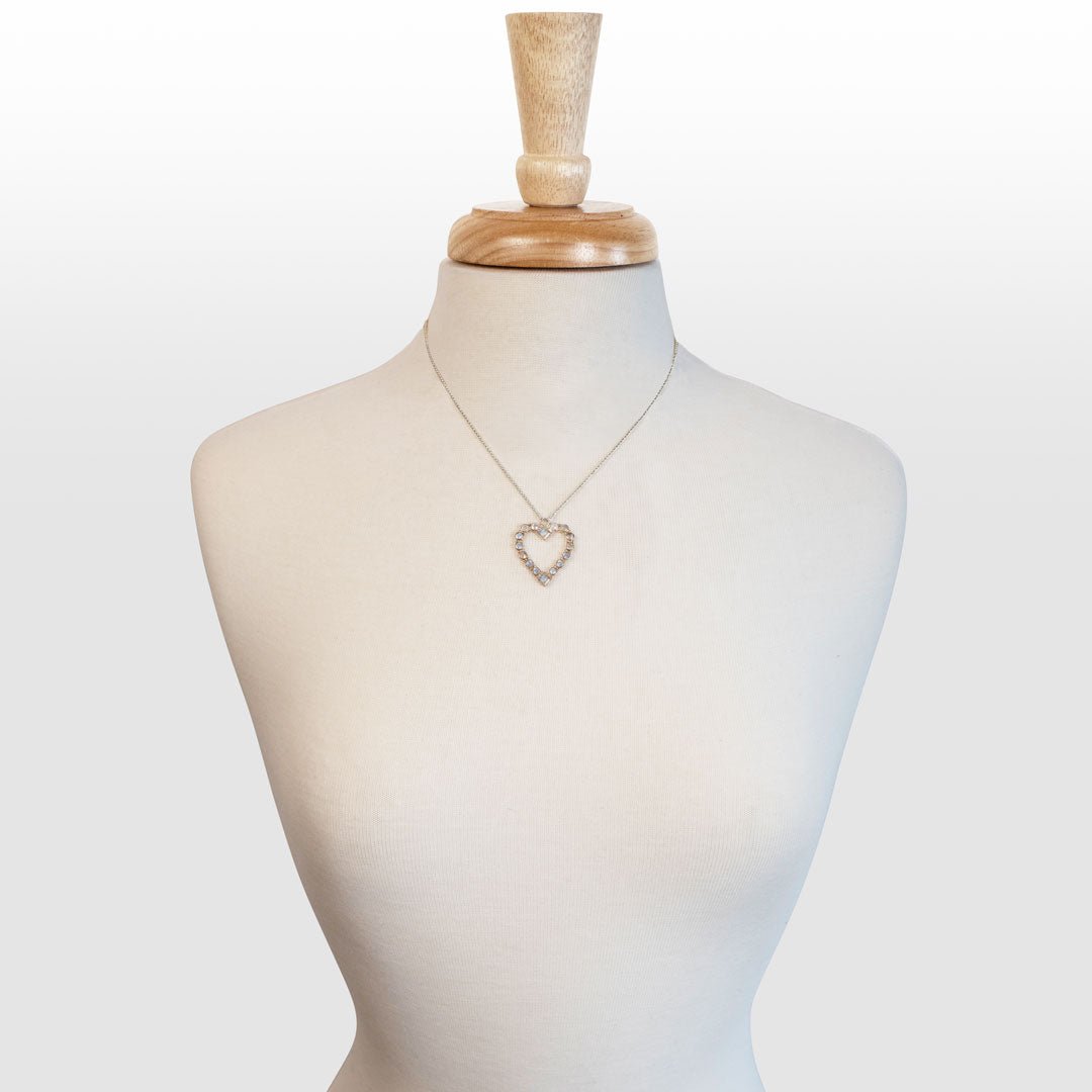 Keepsake - Moonstone Heart Necklace in Silver