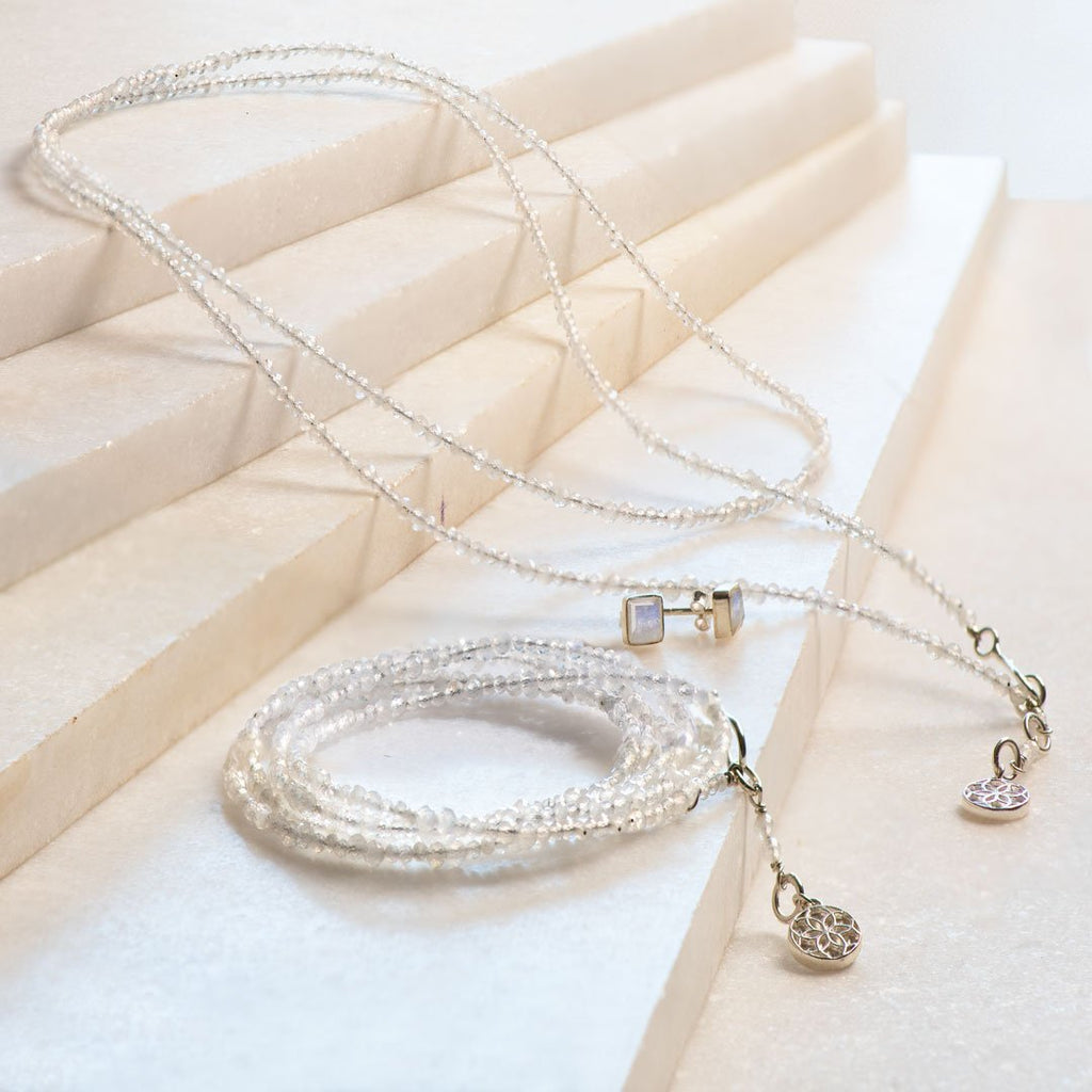 Keepsake - Moonstone Equestrian Horseshoe Necklace in Silver