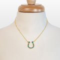 Keepsake - Turquoise Equestrian Horseshoe Necklace in Gold