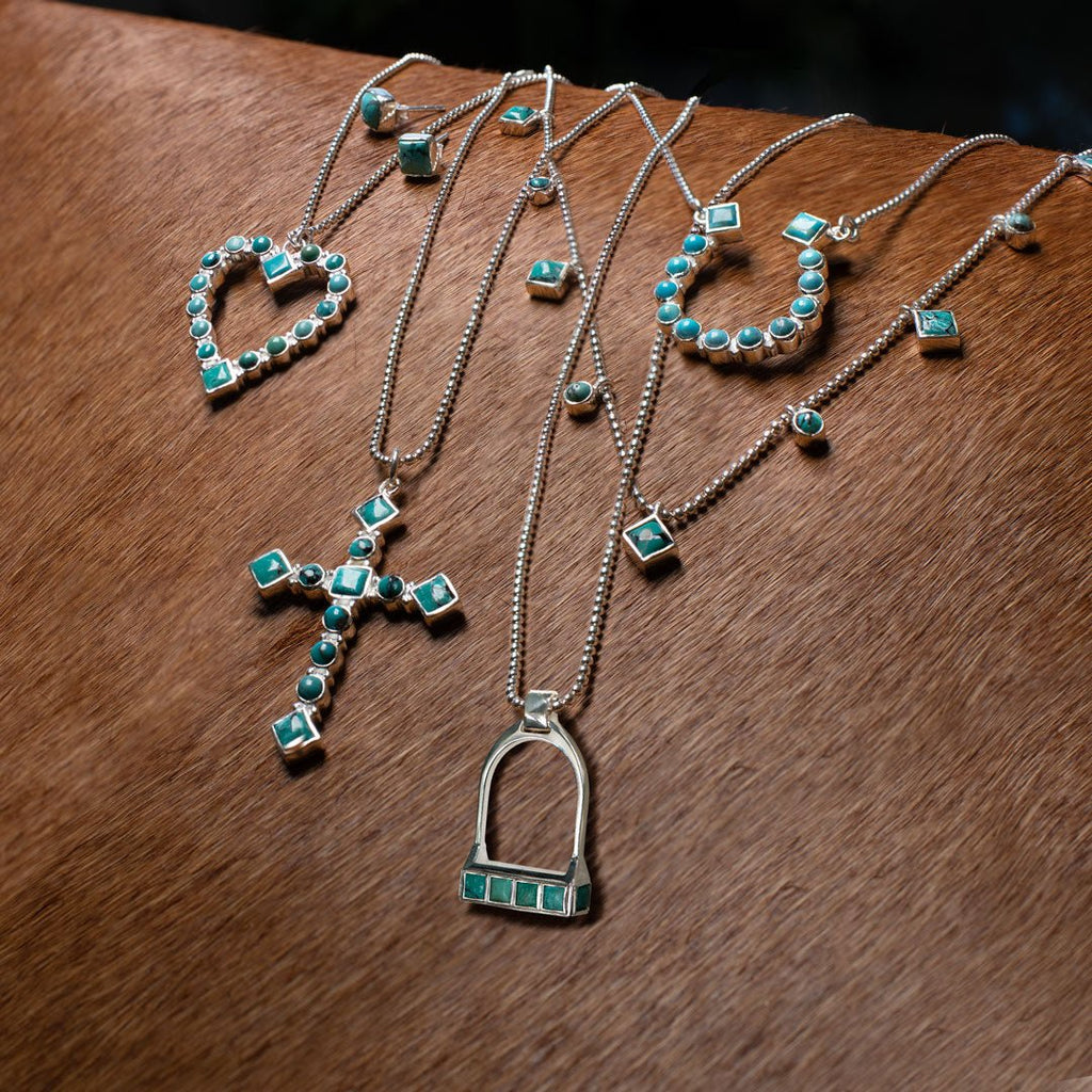 Keepsake - Turquoise Cross Necklace in Silver
