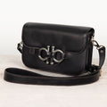 Lana - Horse Bit Crossbody Luxury Leather Bag in Black