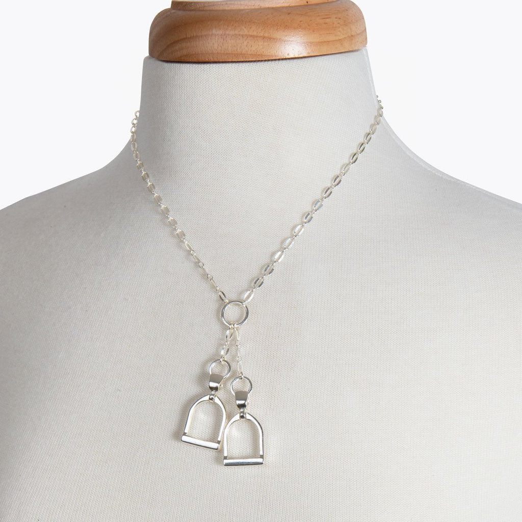 Langley - Equestrian Riding Stirrup Earring in Silver