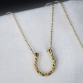 Lariat Horseshoe Necklace - Gold