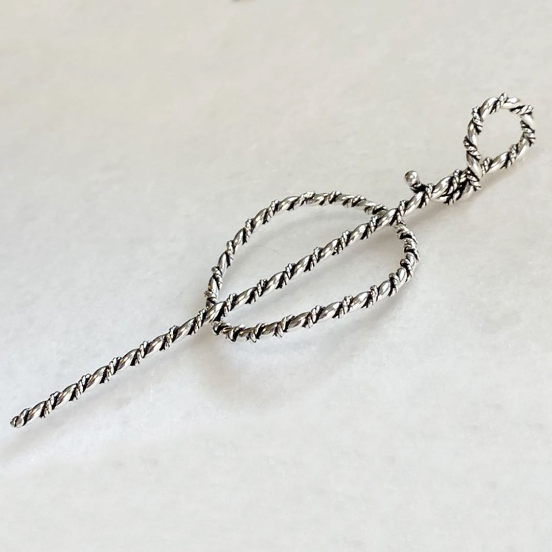 Lariat  - Triple Rope Twist Mane Tamer Hair Pin in Silver