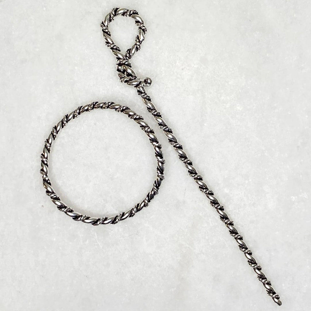 Lariat  - Triple Rope Twist Mane Tamer Hair Pin in Silver