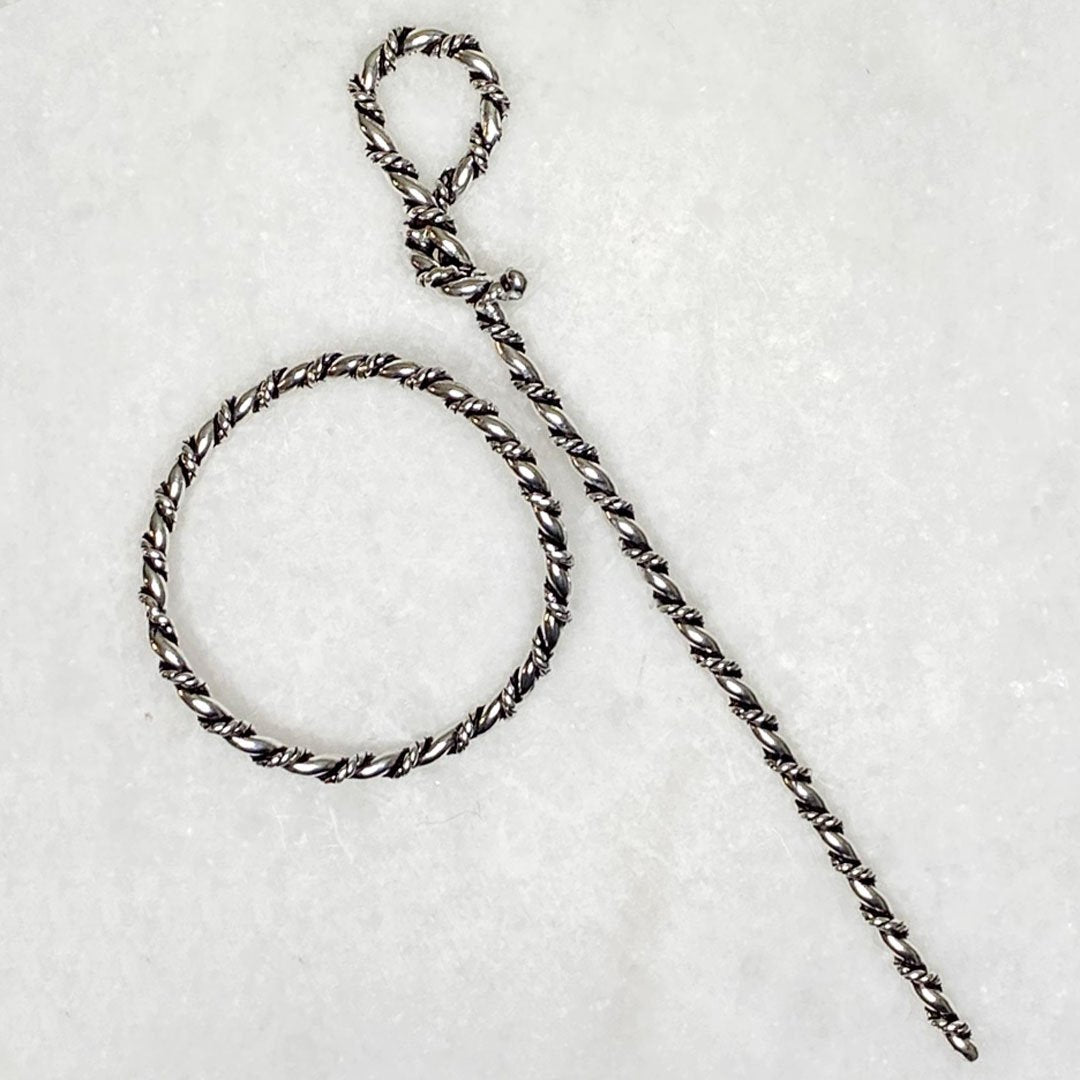 Lariat  - Triple Rope Twist Mane Tamer Hair Pin in Silver