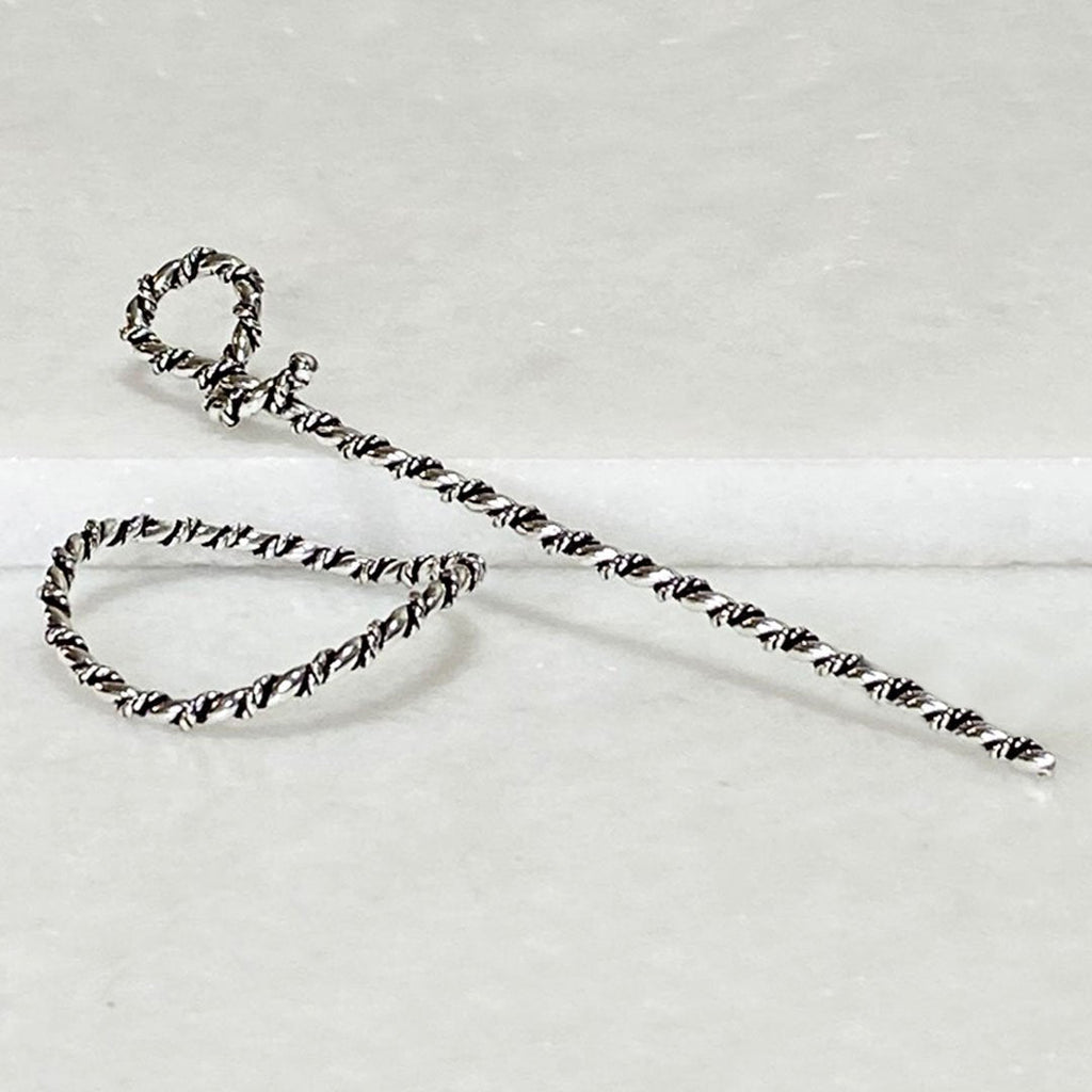Lariat  - Triple Rope Twist Mane Tamer Hair Pin in Silver