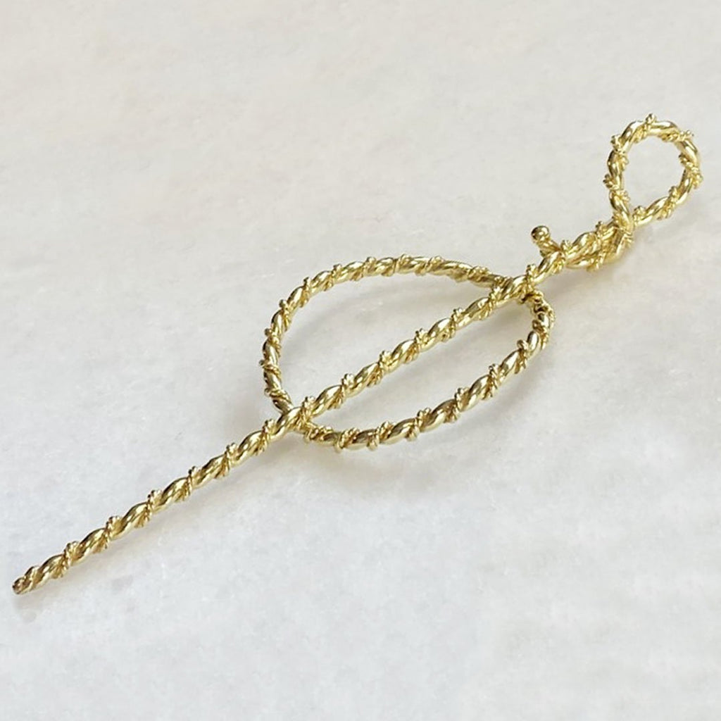 Lariat  - Triple Rope Twist Mane Tamer Hair Pin in Gold