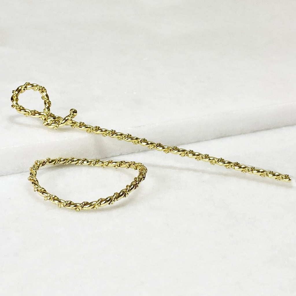 Lariat  - Triple Rope Twist Mane Tamer Hair Pin in Gold