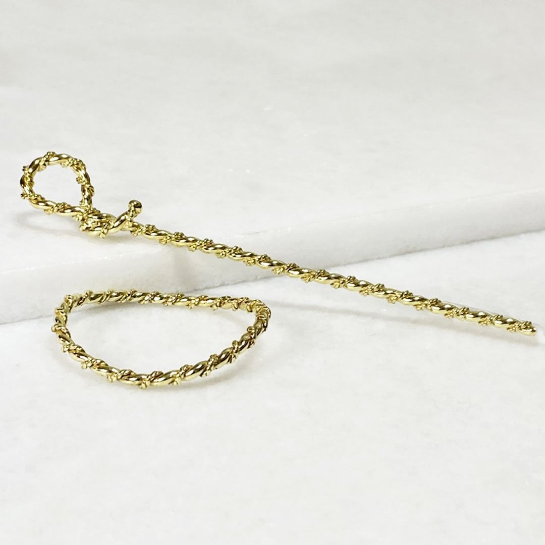 Lariat  - Triple Rope Twist Mane Tamer Hair Pin in Gold