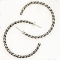 Lariat - Rope Twist Hoop Earring in Silver - Large