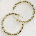 Lariat - Rope Twist Hoop Earring in Gold - Large