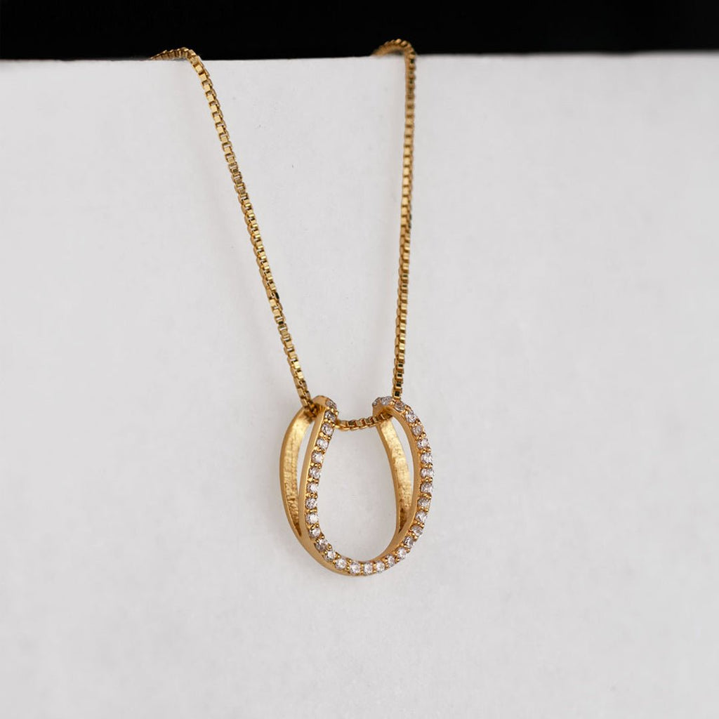 Levade -Moissanite Horseshoe Equestrian Necklace in Gold