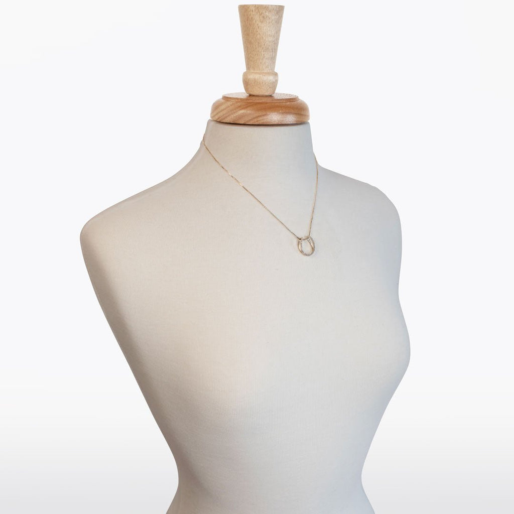 Levade -Moissanite Horseshoe Equestrian Necklace in Silver