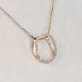 Levade -Moissanite Horseshoe Equestrian Necklace in Silver