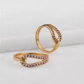 Levade - Violet Moissanite Equestrian Horseshoe Ring in Gold