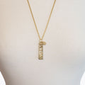Love - Horseshoe Coin Dog Tag Necklace in Gold