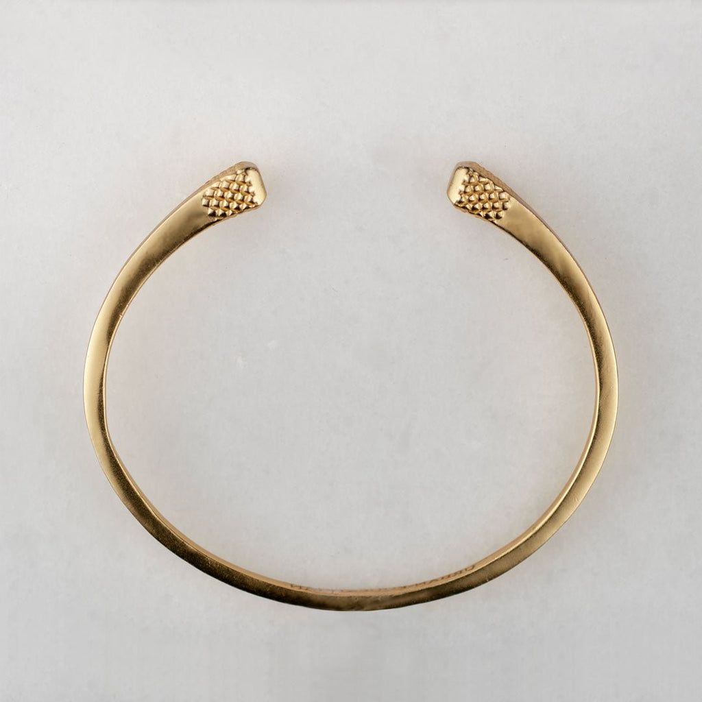Lucky Nail - Blacksmith Horseshoe Cuff Bracelet in Gold