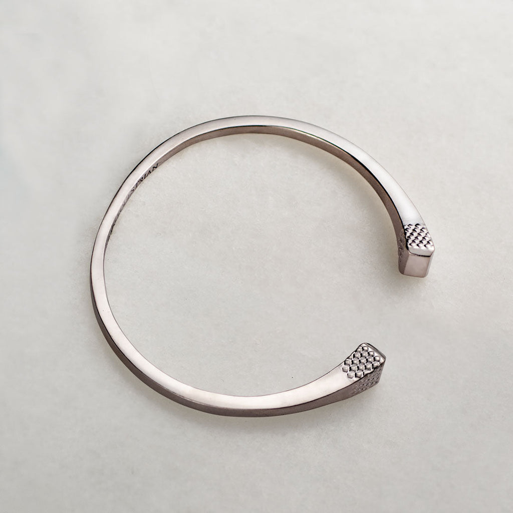 Lucky Nail - Blacksmith Horseshoe Cuff Bracelet in Silver
