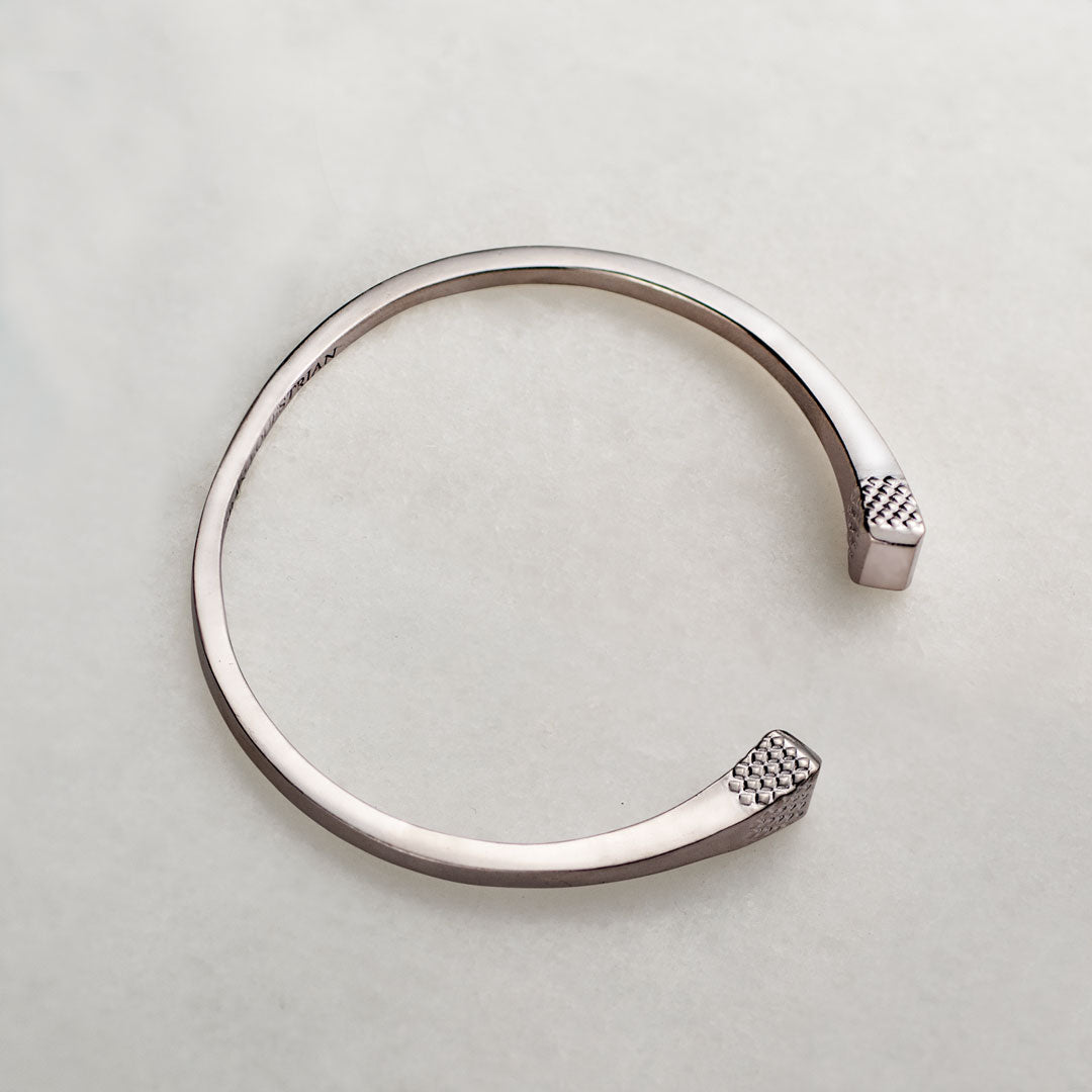 Lucky Nail - Blacksmith Horseshoe Cuff Bracelet in Silver