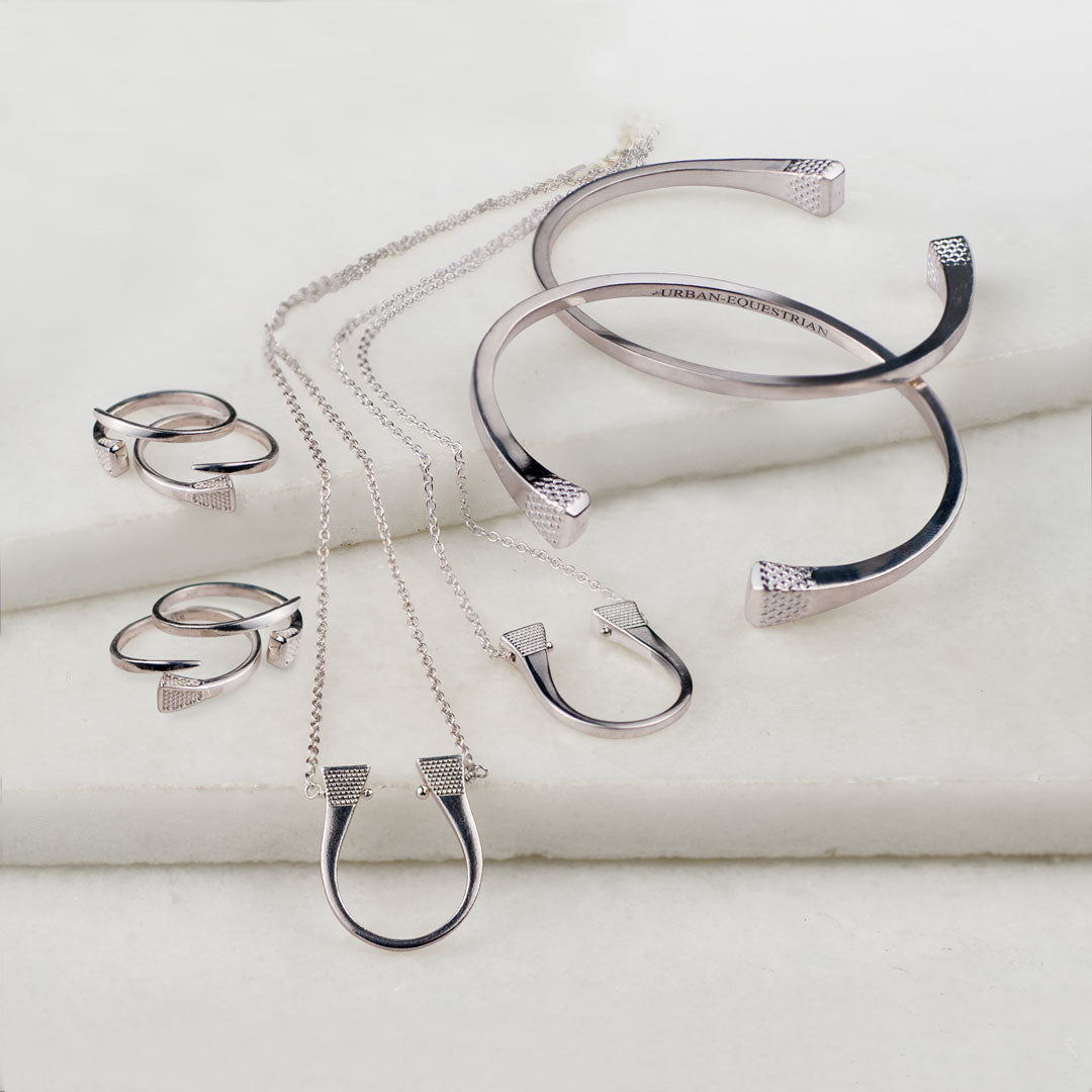 Lucky Nail - Horseshoe Nail Equestrian Necklace in Silver