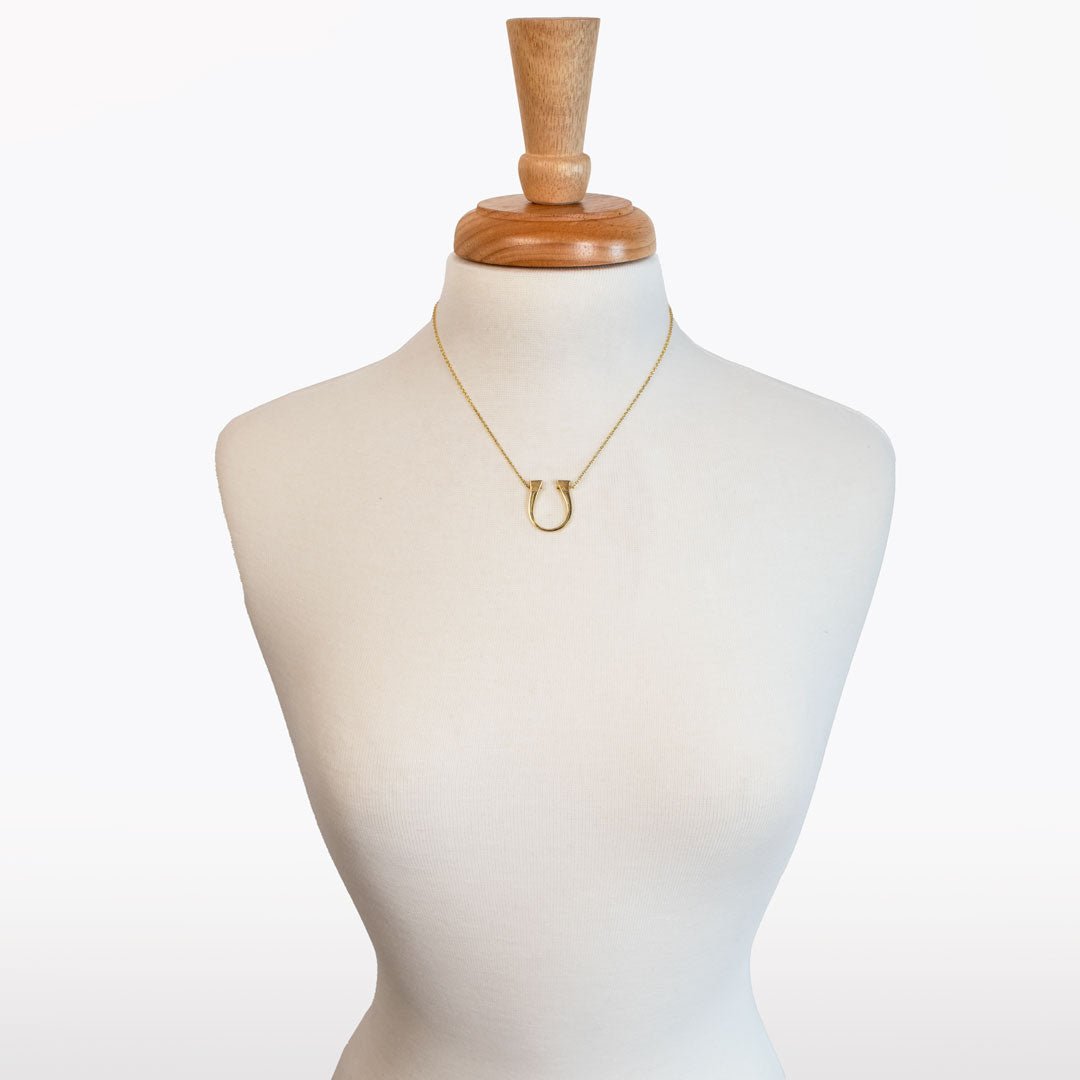 Lucky Nail - Horseshoe Nail Equestrian Necklace in Gold