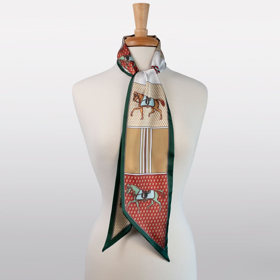 Madrigal - EQ & GEO Multi-Color Equestrian Scarf in Crimson
