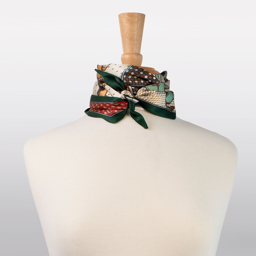 Madrigal - EQ & GEO Multi-Color Equestrian Scarf in Crimson