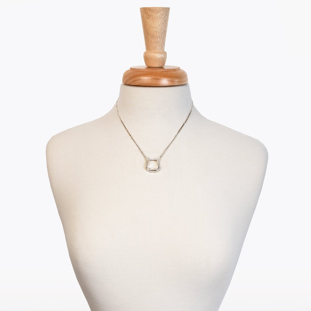 Mesa - Western Horse Stirrup Necklace in Silver