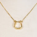 Mesa - Western Horse Stirrup Necklace in Gold