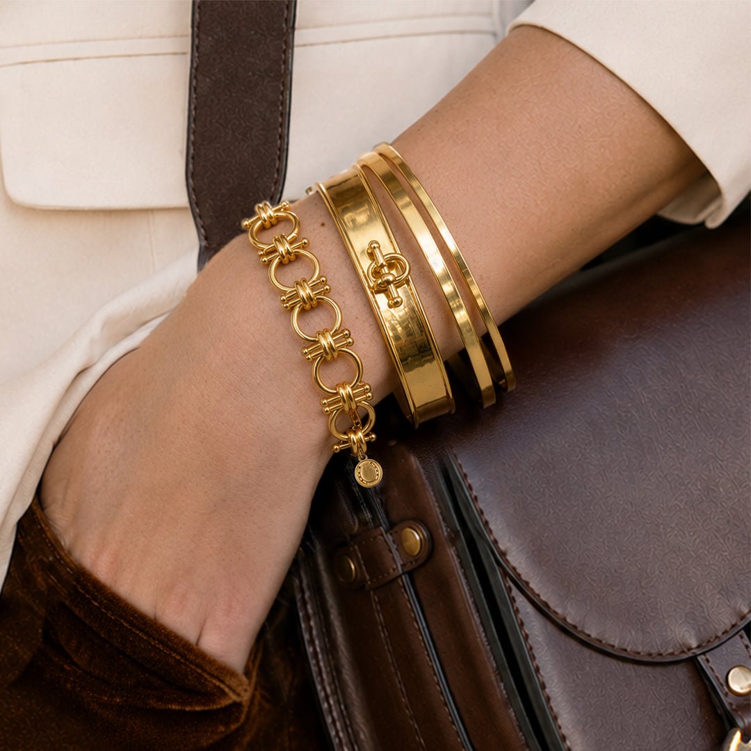 Ocala - Triple Horse Bit Equestrian Earring in Gold