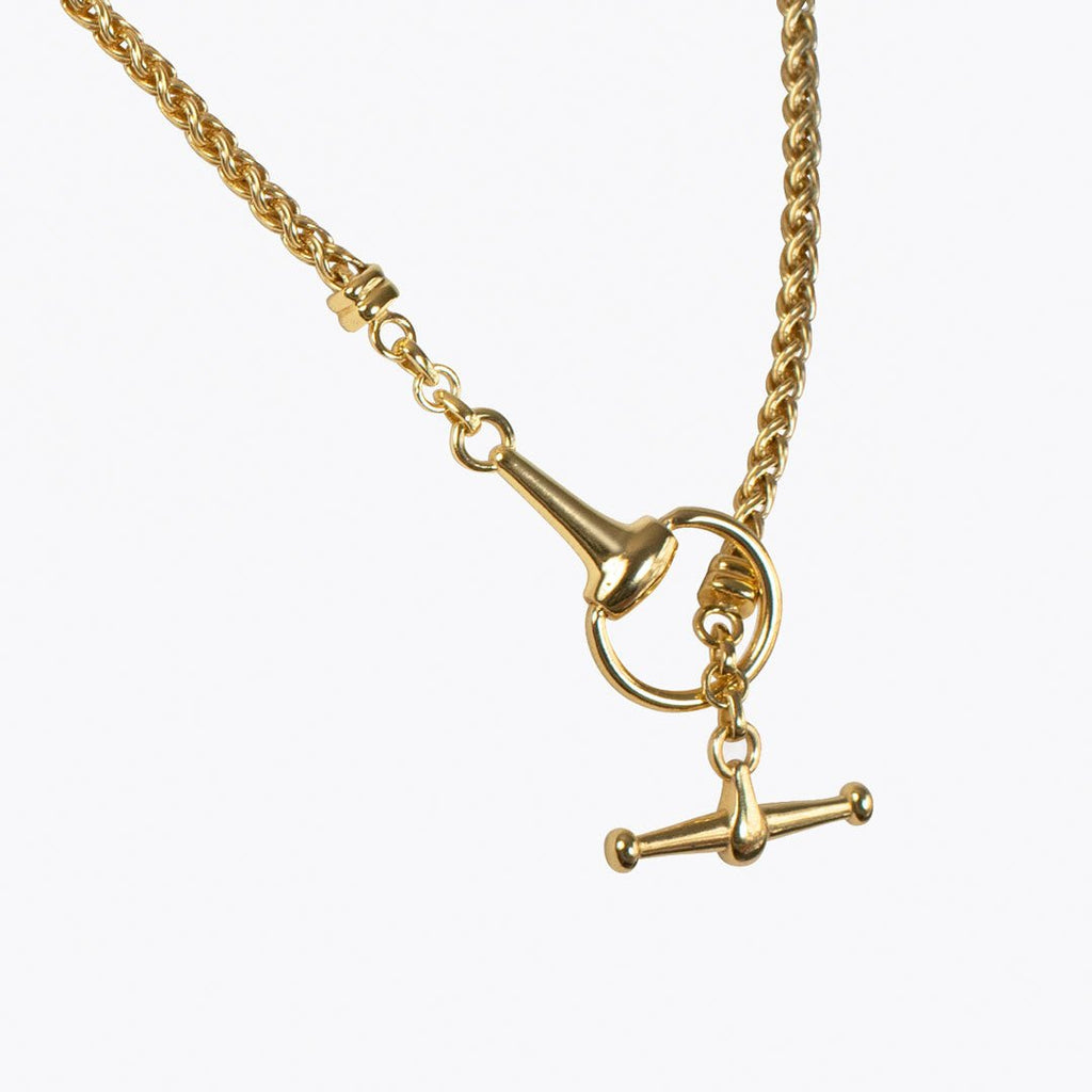Odeza - Horse Bit Toggle Equestrian Necklace in Gold
