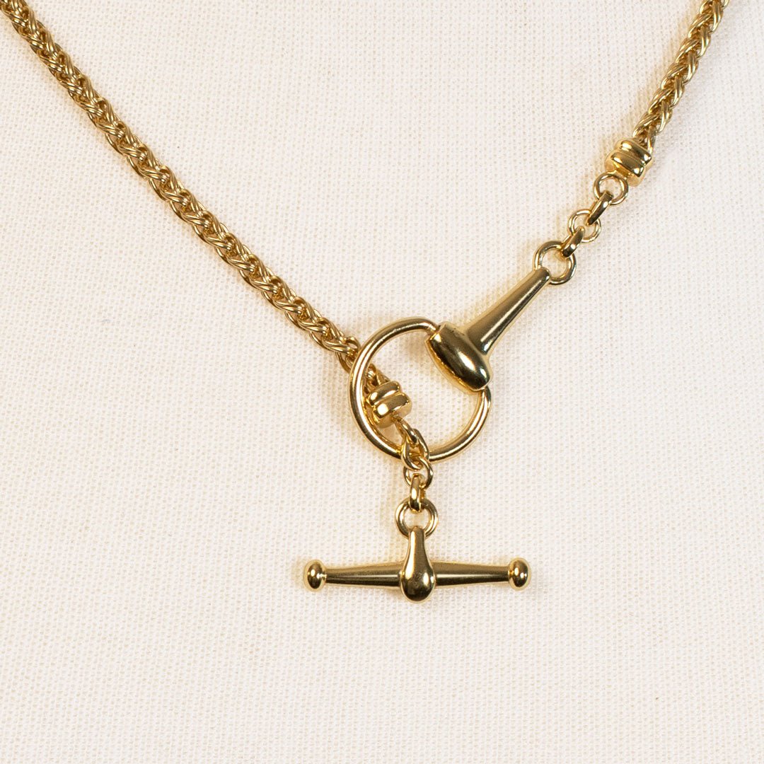 Odeza - Horse Bit Toggle Equestrian Necklace in Gold